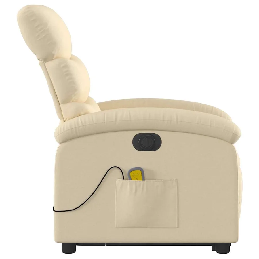 Fauteuil inclinable de massage électrique Crème Tissu - 10