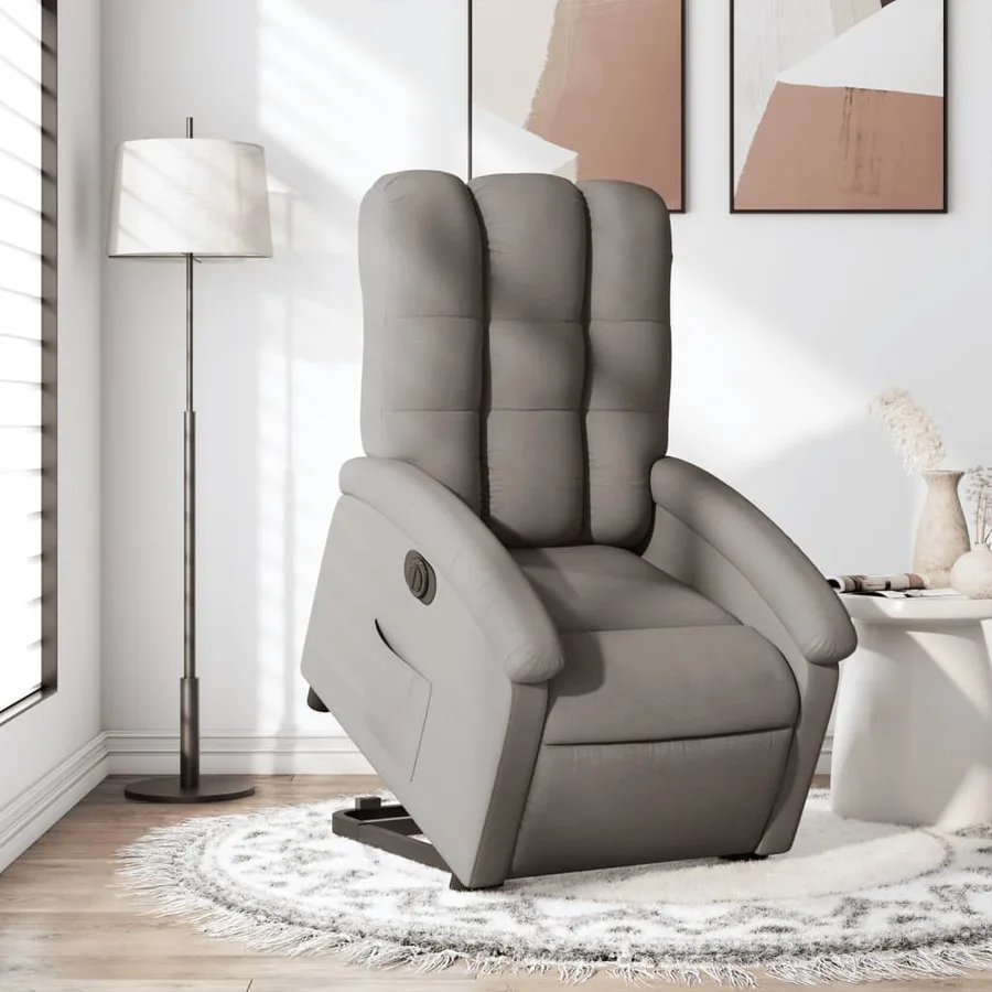 Fauteuil inclinable électrique taupe tissu - 16