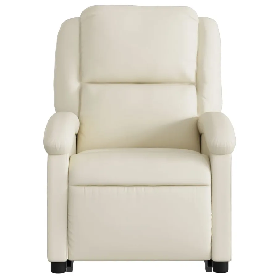 Fauteuil inclinable de massage Crème Similicuir - 9