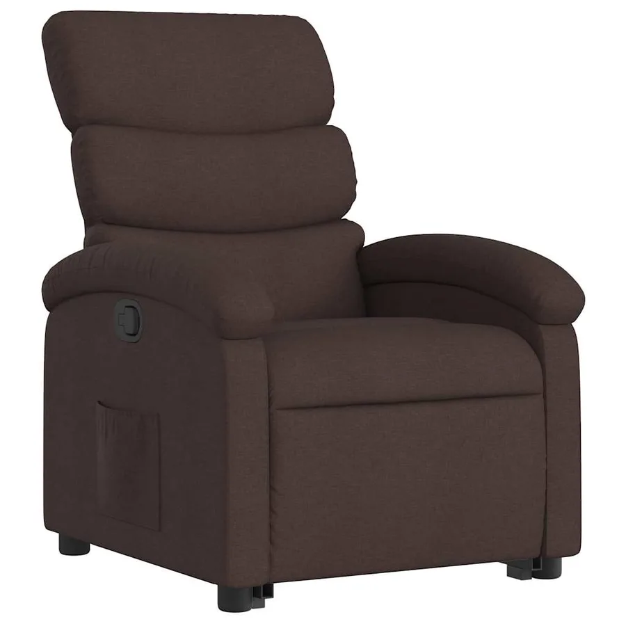 Fauteuil inclinable marron foncé tissu - 4