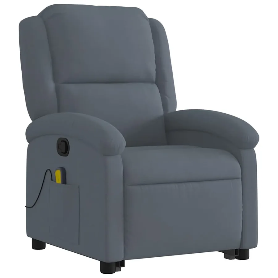 Fauteuil de massage inclinable Gris foncé Velours - 4