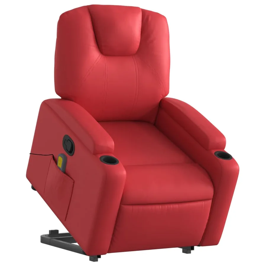 Fauteuil inclinable de massage Rouge Similicuir - 3