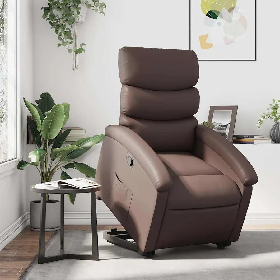 Fauteuil inclinable marron similicuir - 16