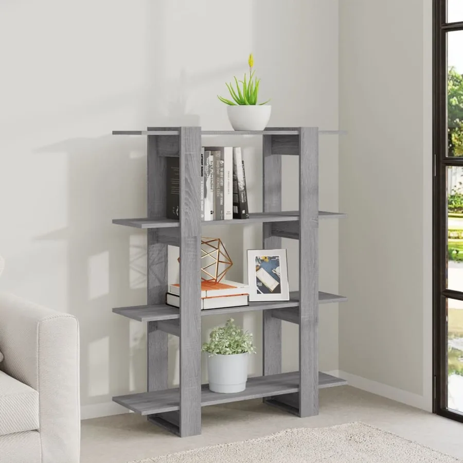 Bibliothèque/Séparateur de pièce Sonoma gris 100x30x123,5 cm - 6
