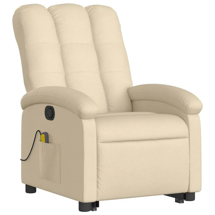 Fauteuil inclinable de massage Crème Tissu - 4