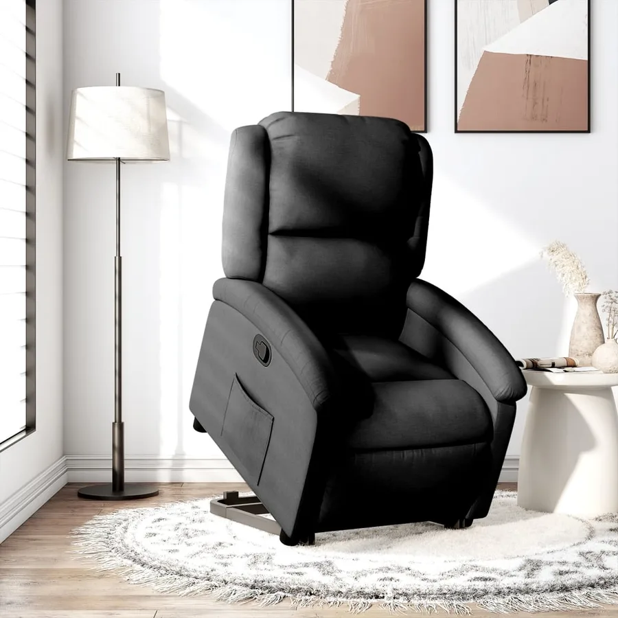 Fauteuil inclinable noir tissu - 15