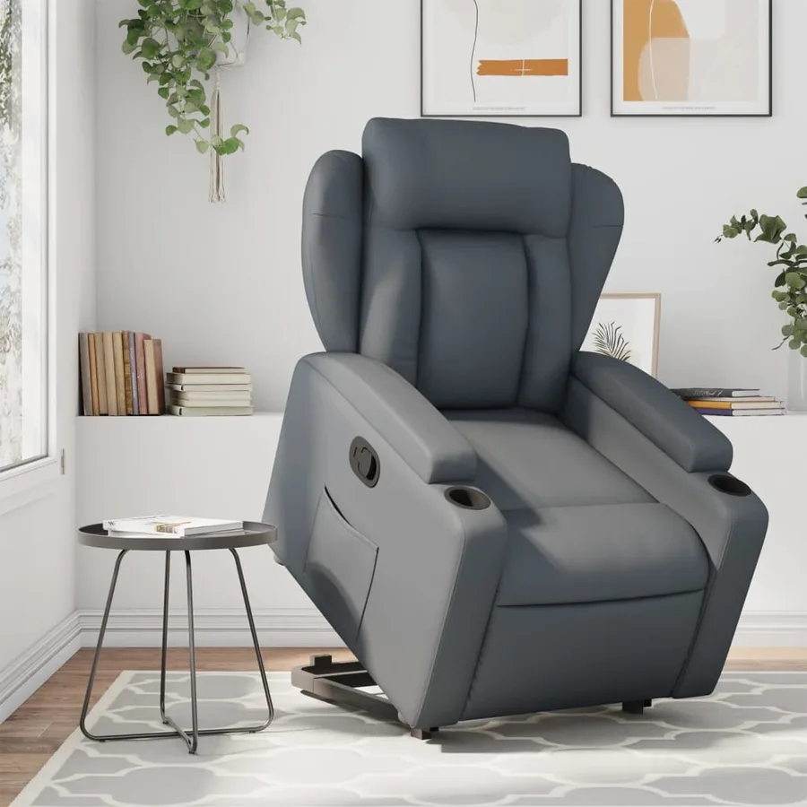 Fauteuil inclinable Gris Similicuir - 15