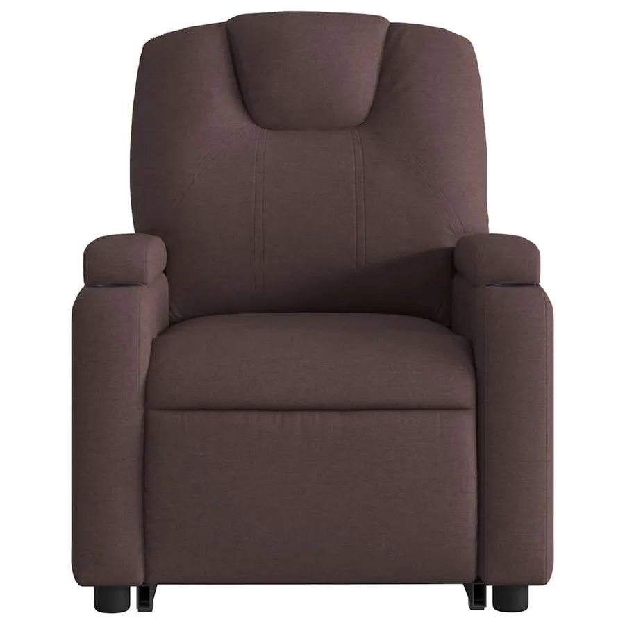 Fauteuil inclinable de massage électrique Marron foncé Tissu - 9