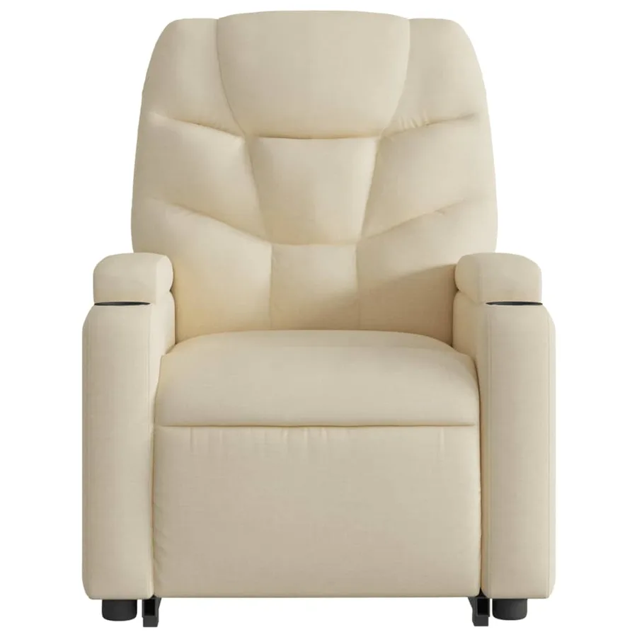 Fauteuil inclinable de massage électrique Crème Tissu - 9