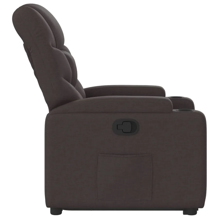 Fauteuil inclinable marron foncé tissu - 10
