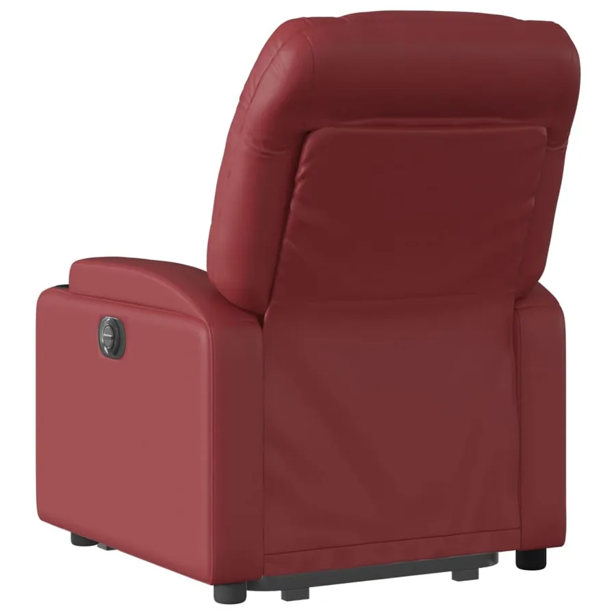 Fauteuil inclinable électrique rouge bordeaux similicuir - 5