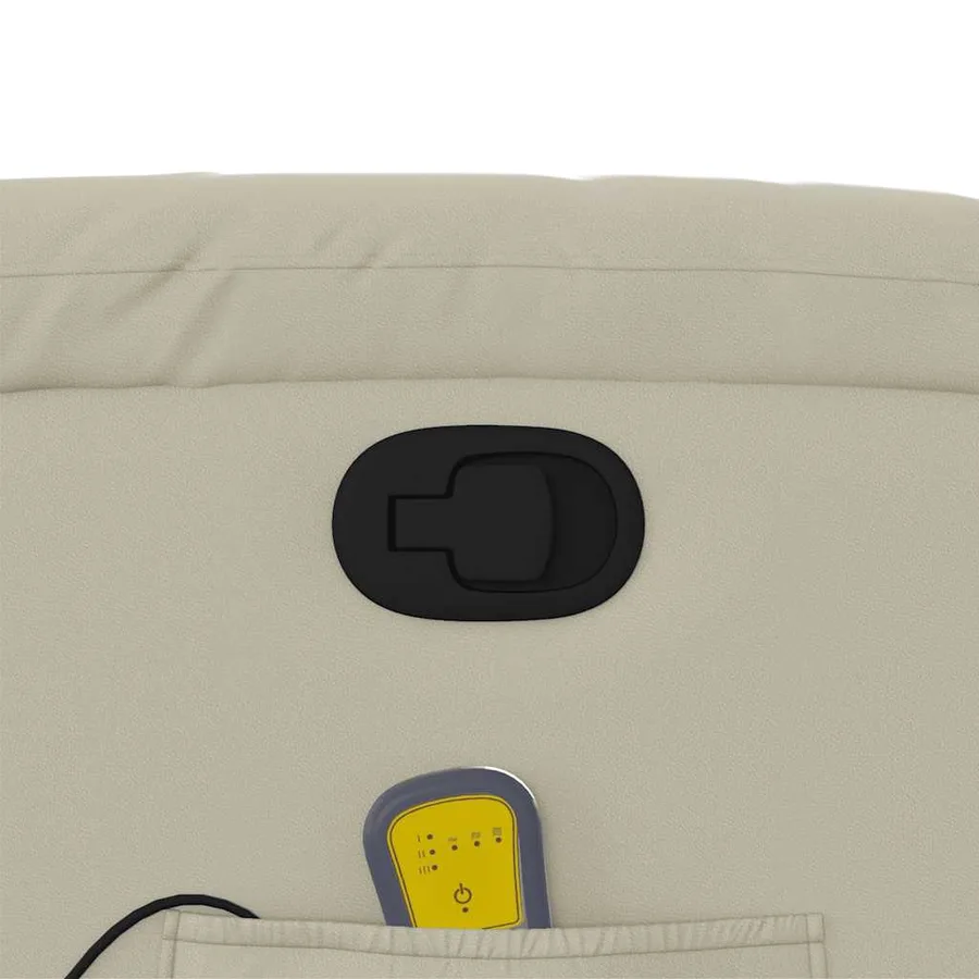 Fauteuil inclinable de massage Crème Similicuir - 12