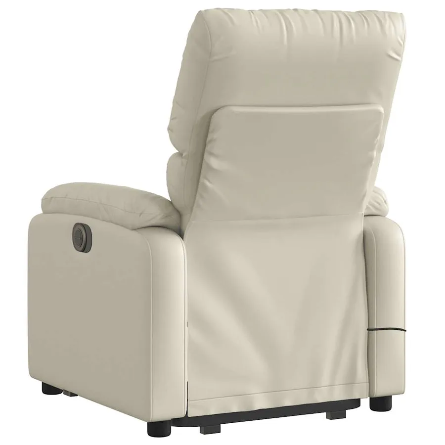 Fauteuil inclinable de massage Crème Similicuir - 5