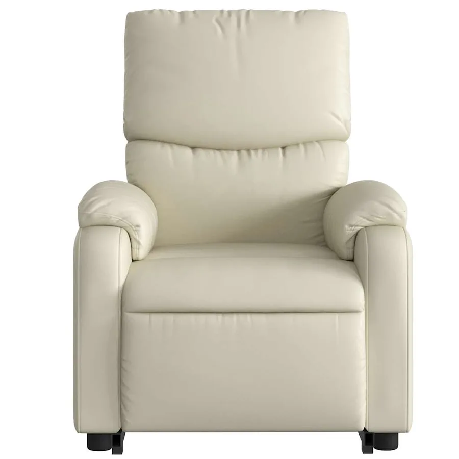 Fauteuil inclinable de massage Crème Similicuir - 9