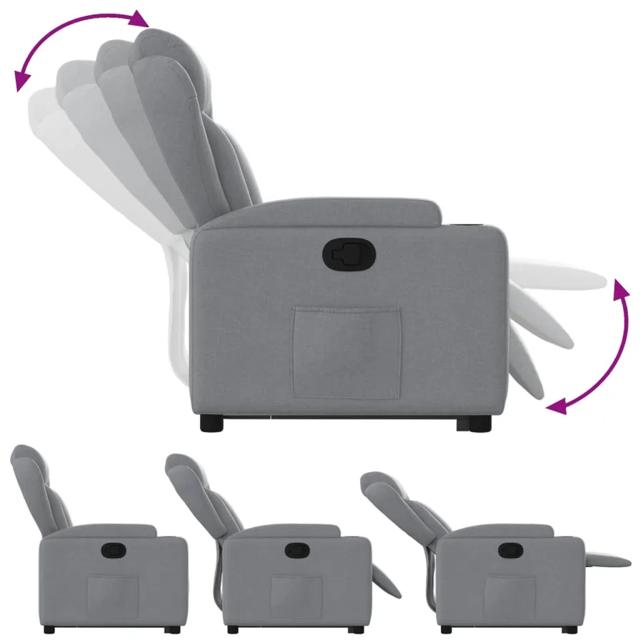 Fauteuil inclinable Gris clair Tissu - 7