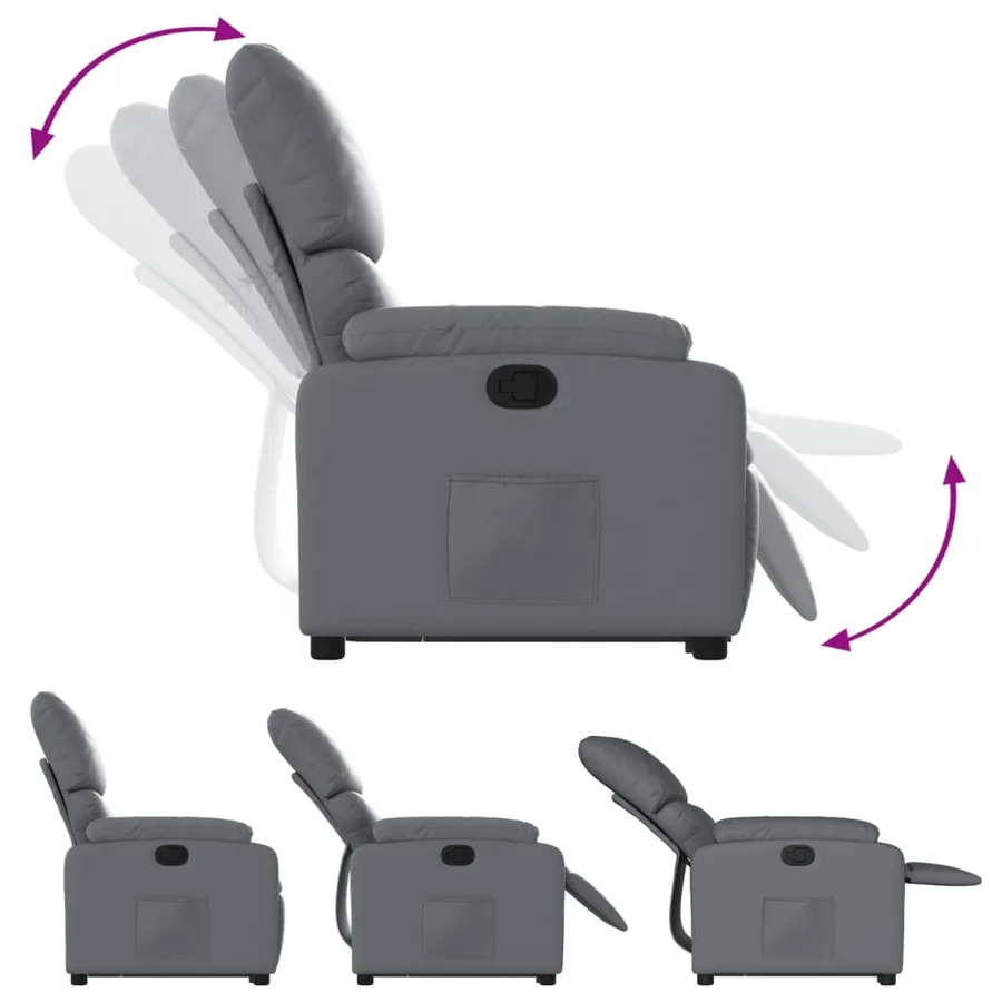 Fauteuil inclinable Gris Similicuir - 7