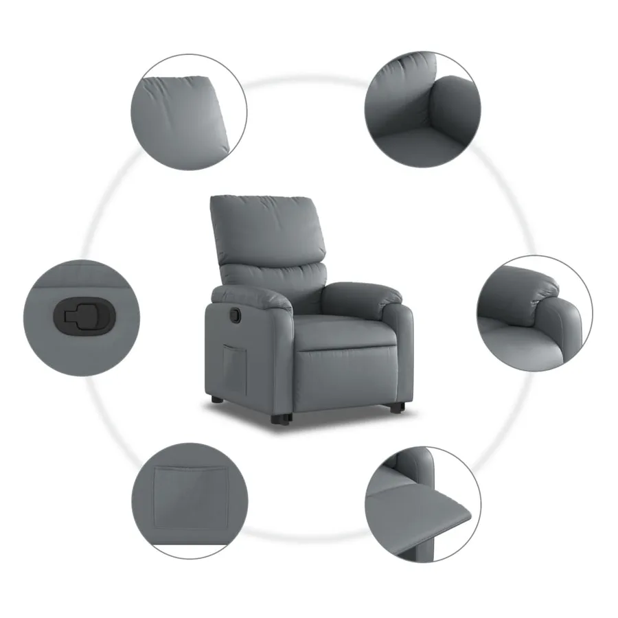 Fauteuil inclinable Gris Similicuir - 8