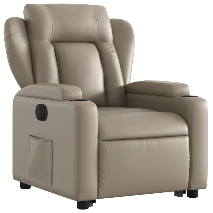 Fauteuil inclinable électrique cappuccino similicuir - 4