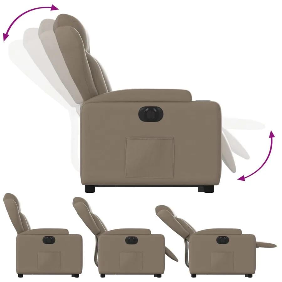 Fauteuil inclinable électrique cappuccino similicuir - 7