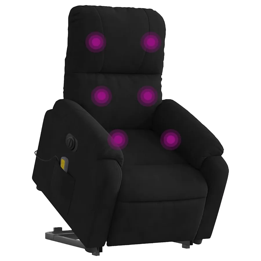 Fauteuil inclinable de massage électrique noir tissu microfibre - 3