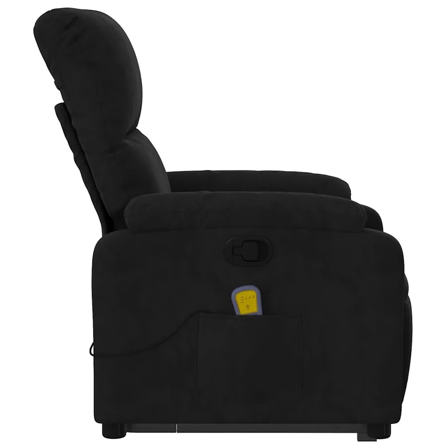 Fauteuil inclinable de massage noir tissu microfibre - 10