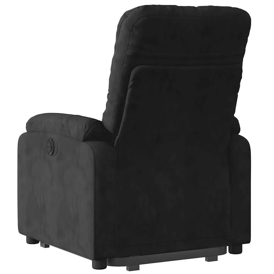 Fauteuil inclinable de massage noir tissu microfibre - 5
