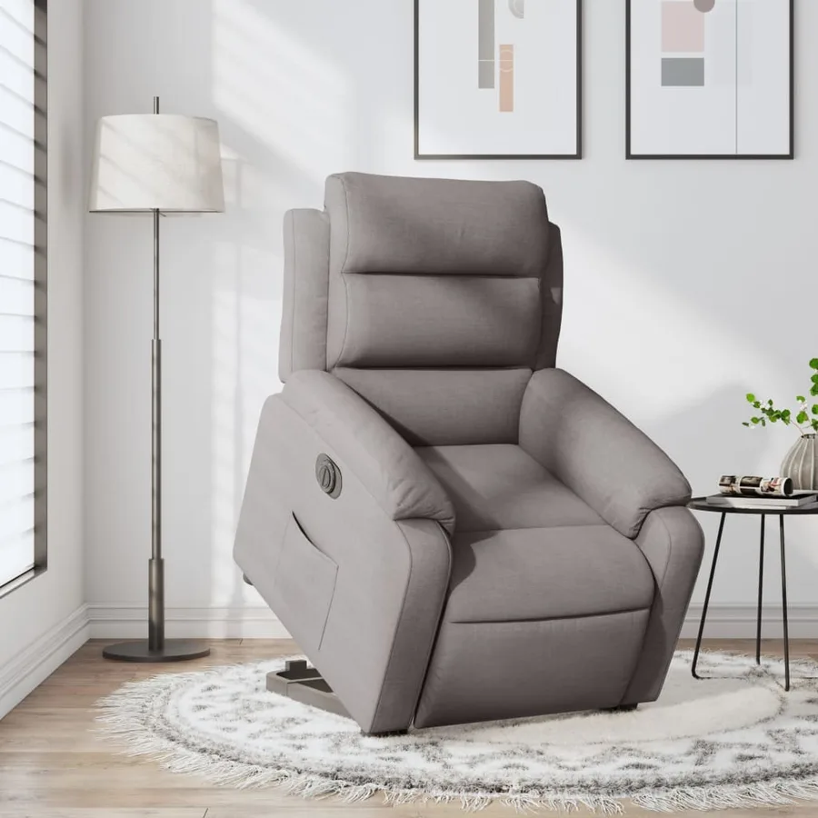 Fauteuil inclinable électrique taupe tissu - 16