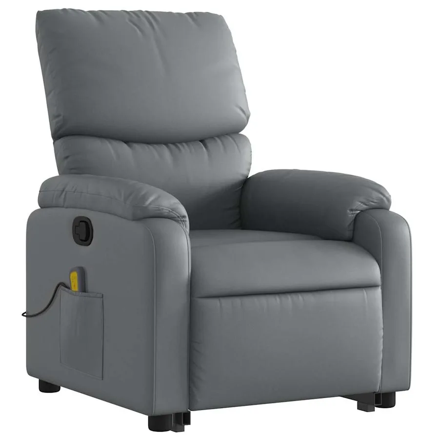 Fauteuil inclinable de massage Gris Similicuir - 4