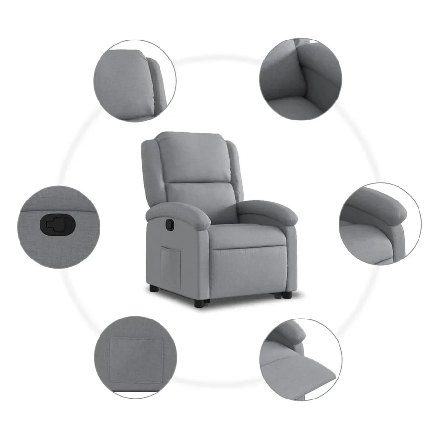 Fauteuil inclinable Gris clair Tissu - 8