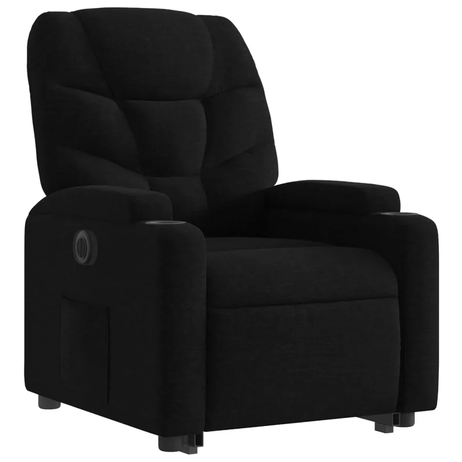 Fauteuil inclinable électrique noir tissu - 4