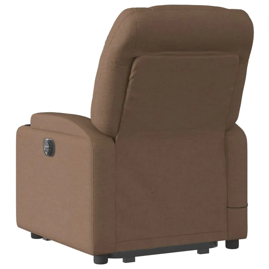 Fauteuil inclinable de massage électrique Marron Tissu - 5