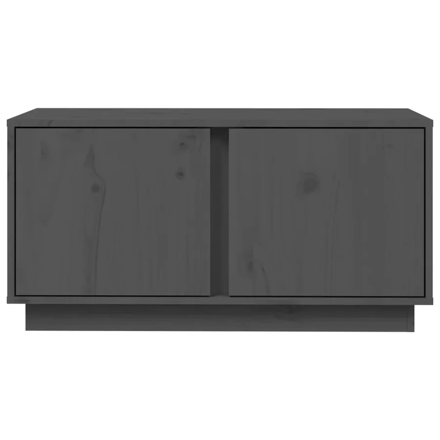 Meuble TV Gris 80x35x40,5 cm Bois de pin massif - 6