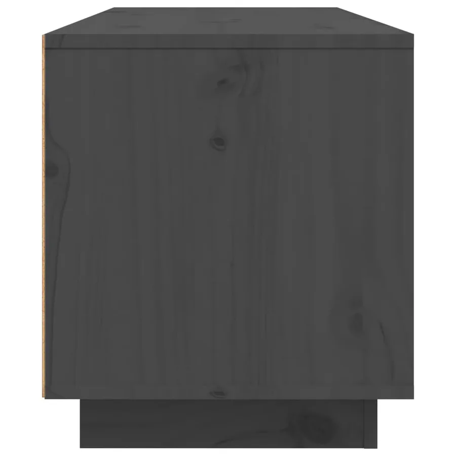 Meuble TV Gris 80x35x40,5 cm Bois de pin massif - 8