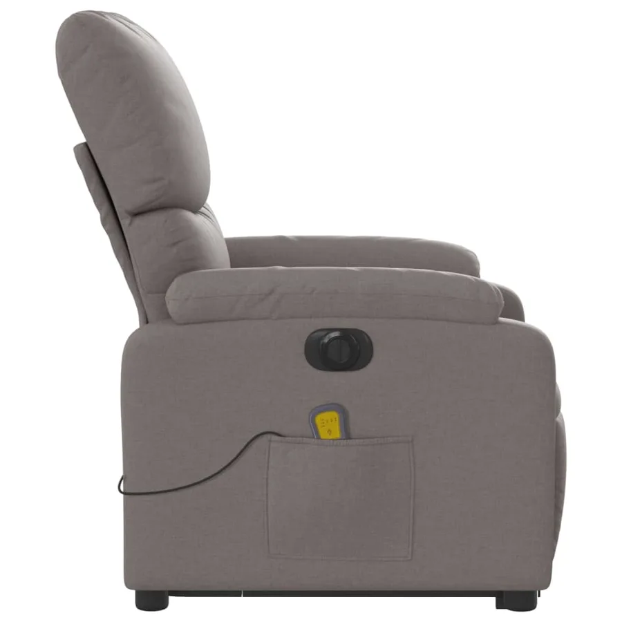 Fauteuil inclinable de massage électrique Taupe Tissu - 10