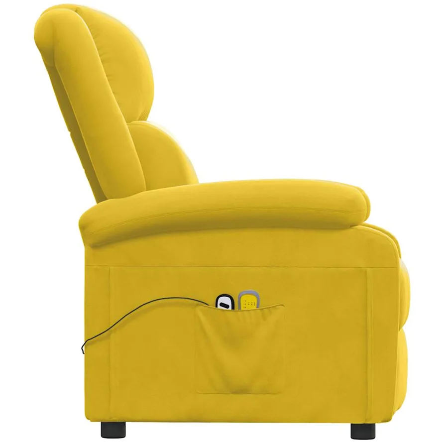 Fauteuil électrique de massage Jaune Velours - 5