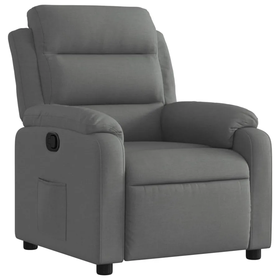 Fauteuil inclinable en tissu gris foncé - 2