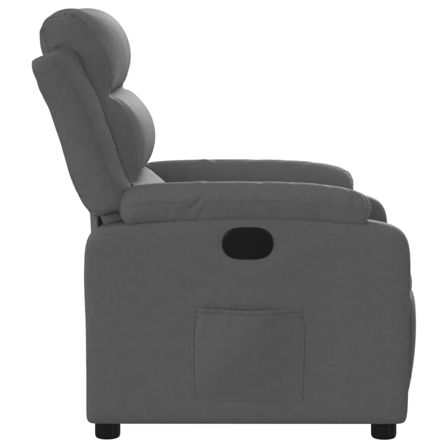 Fauteuil inclinable en tissu gris foncé - 7