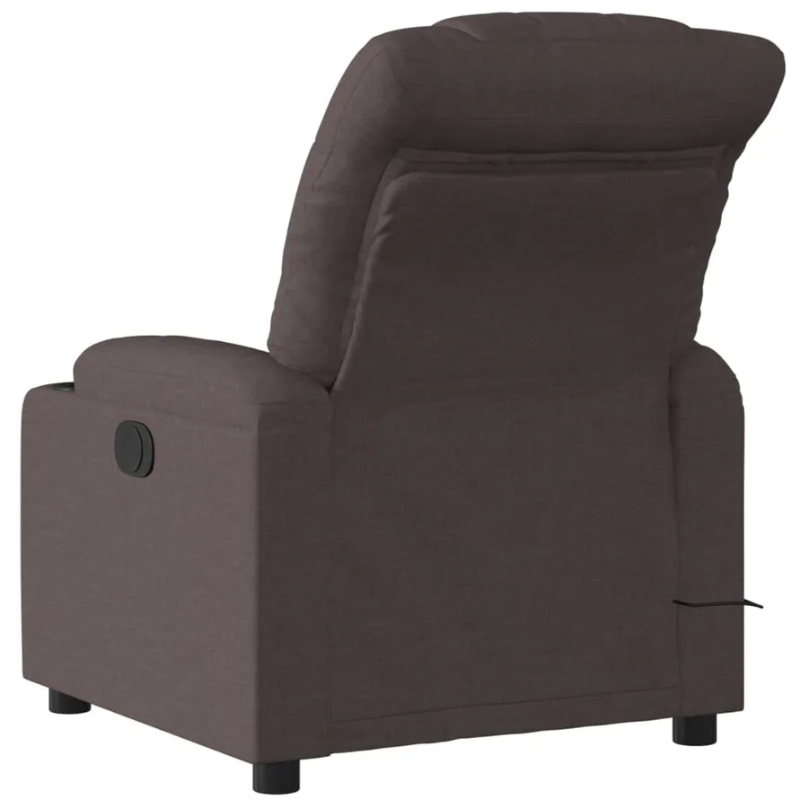 Fauteuil de massage inclinable Marron foncé Tissu - 4