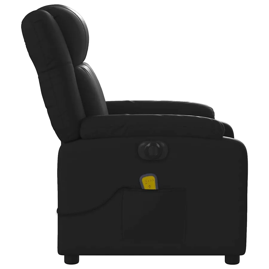 Fauteuil de massage inclinable électrique noir similicuir - 10
