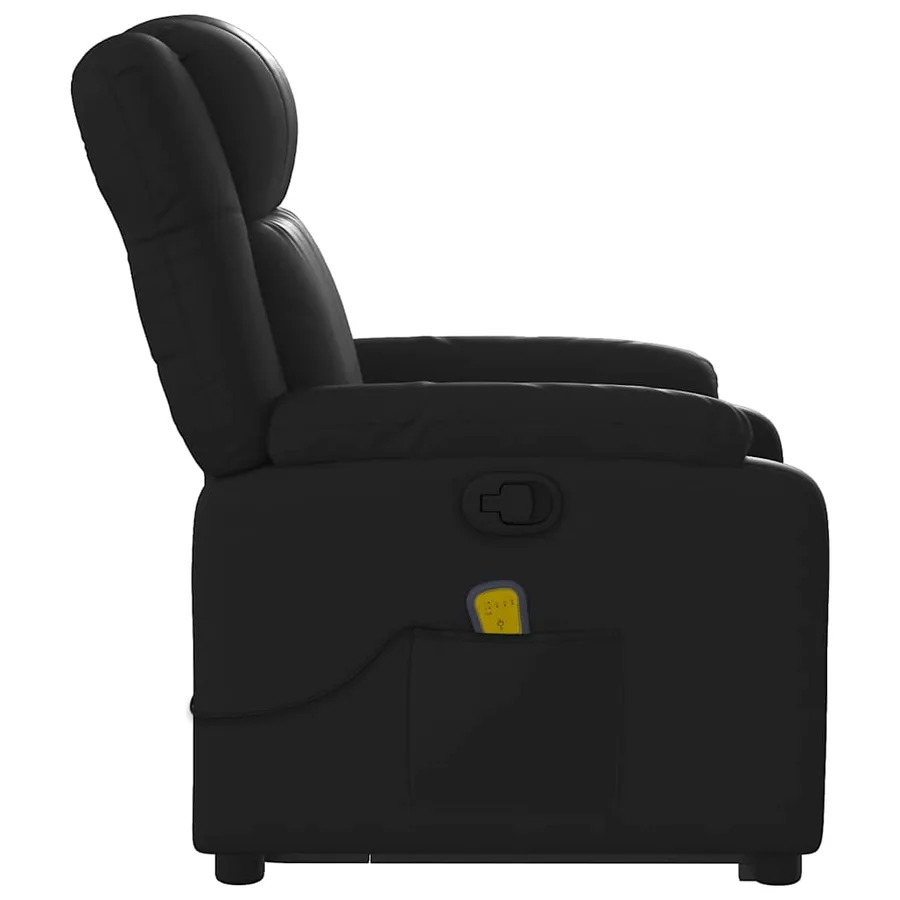 Fauteuil inclinable de massage Noir Similicuir - 10