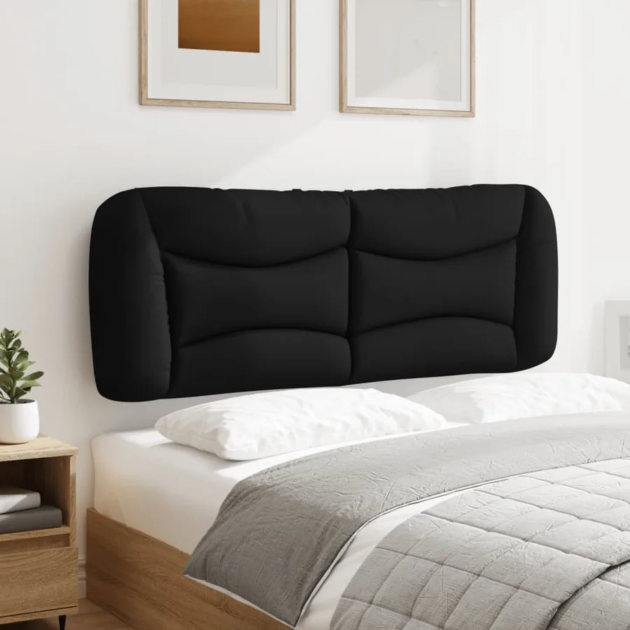 Coussin de tête de lit Hvar noir 120 cm tissu - 4