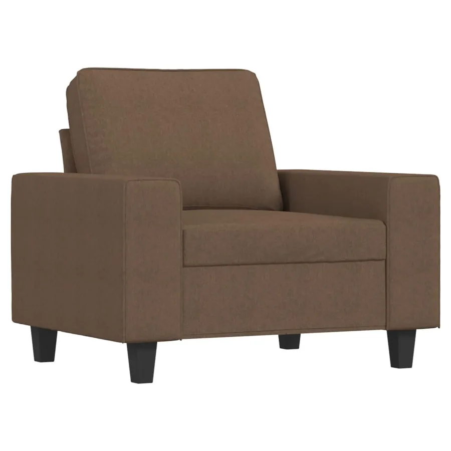 Fauteuil avec repose-pied Marron 60 cm Tissu - 3