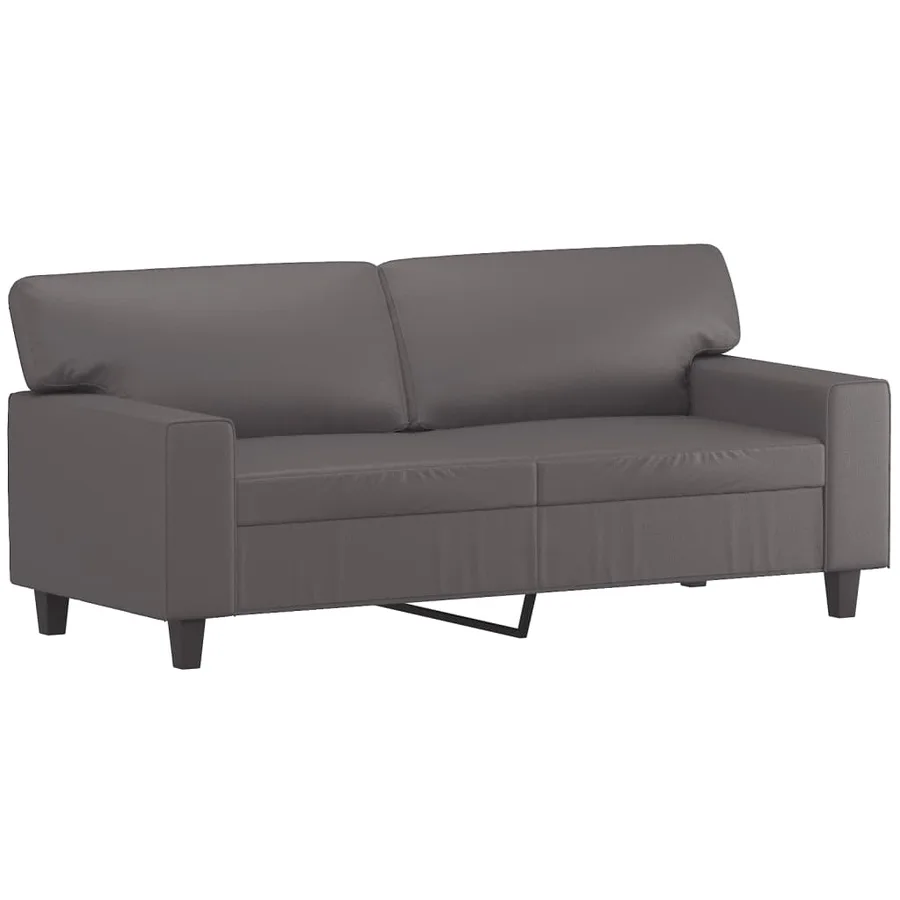 Ensemble de canapés 3 pcs avec coussins gris similicuir - 4