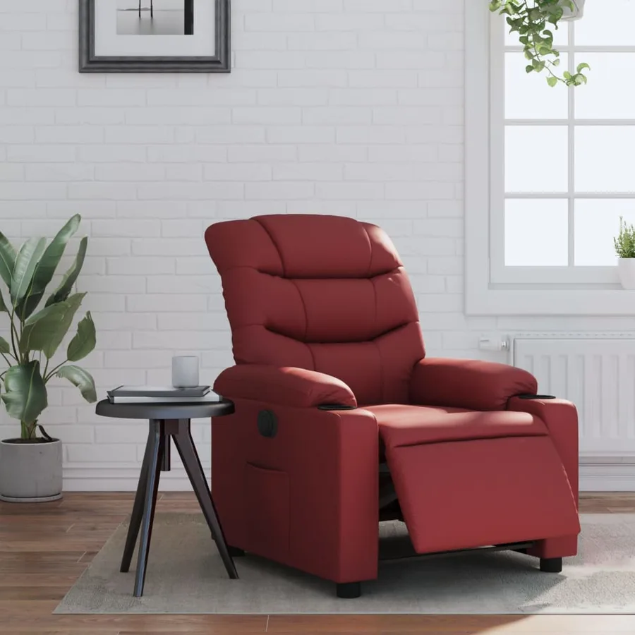 Fauteuil inclinable électrique Rouge bordeaux Similicuir - 16