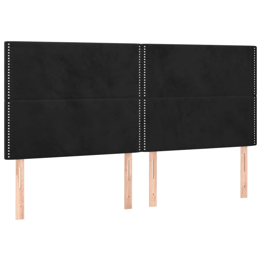 Sommier à lattes de lit et matelas Noir 200x200 cm Velours - 6