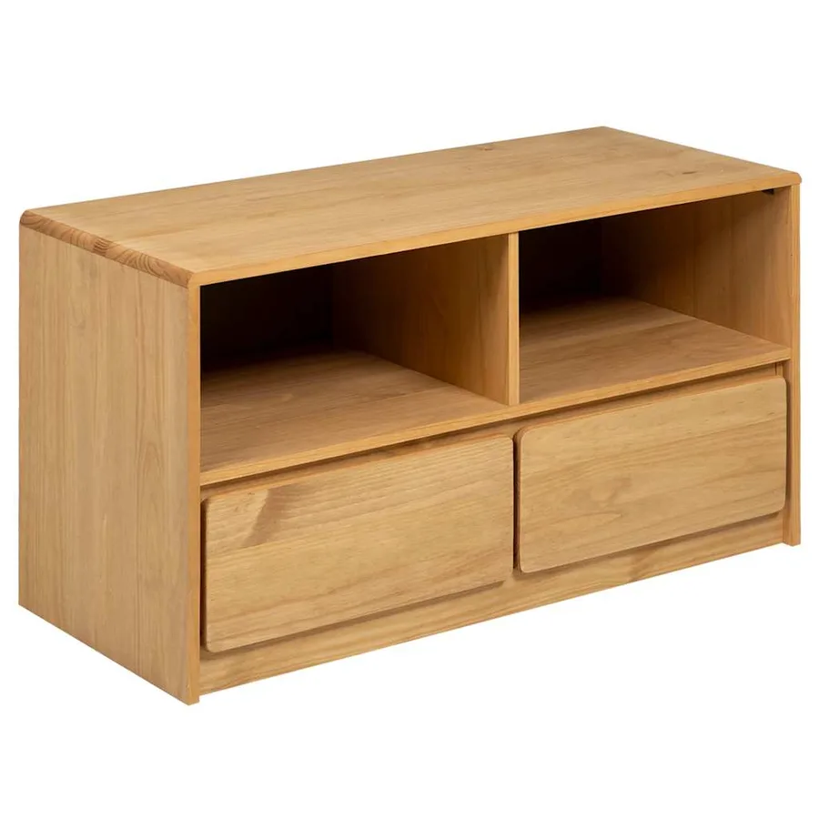 Meuble TV SAUDA chêne 99x43x55 cm bois de pin massif - 2