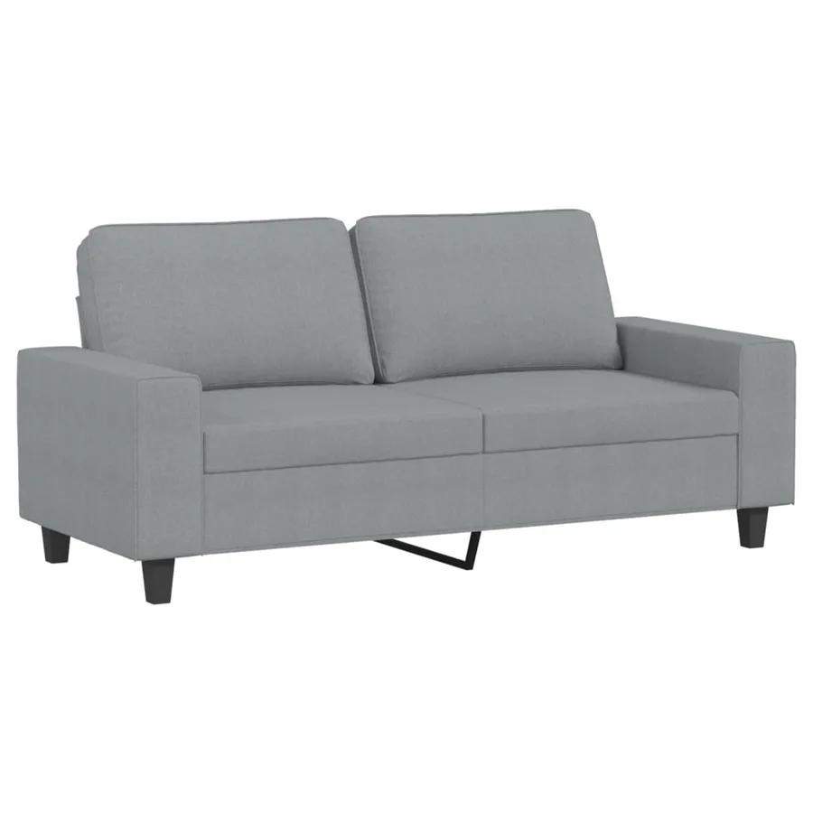 Canapé à 2 places Gris clair 140 cm Tissu - 2