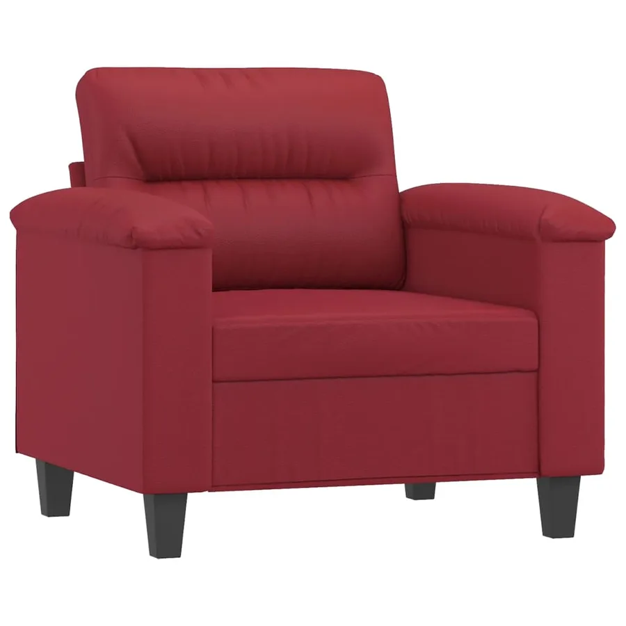 Fauteuil avec repose-pied Rouge bordeaux 60 cm Similicuir - 4