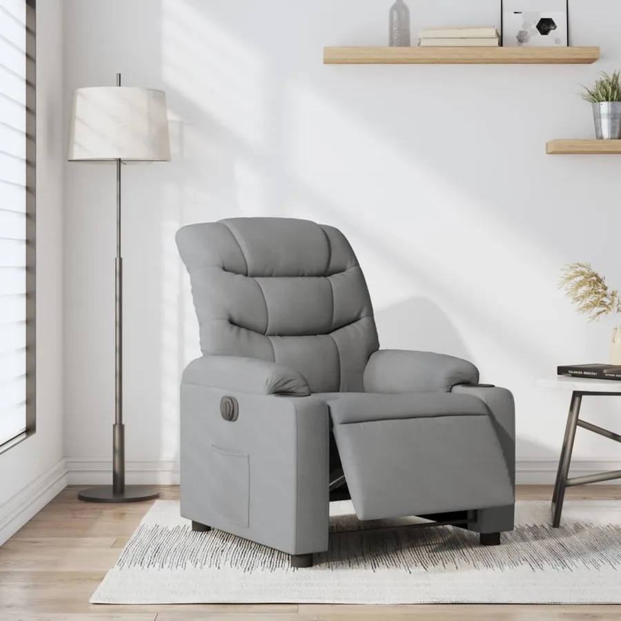Fauteuil inclinable électrique Gris clair Tissu - 16