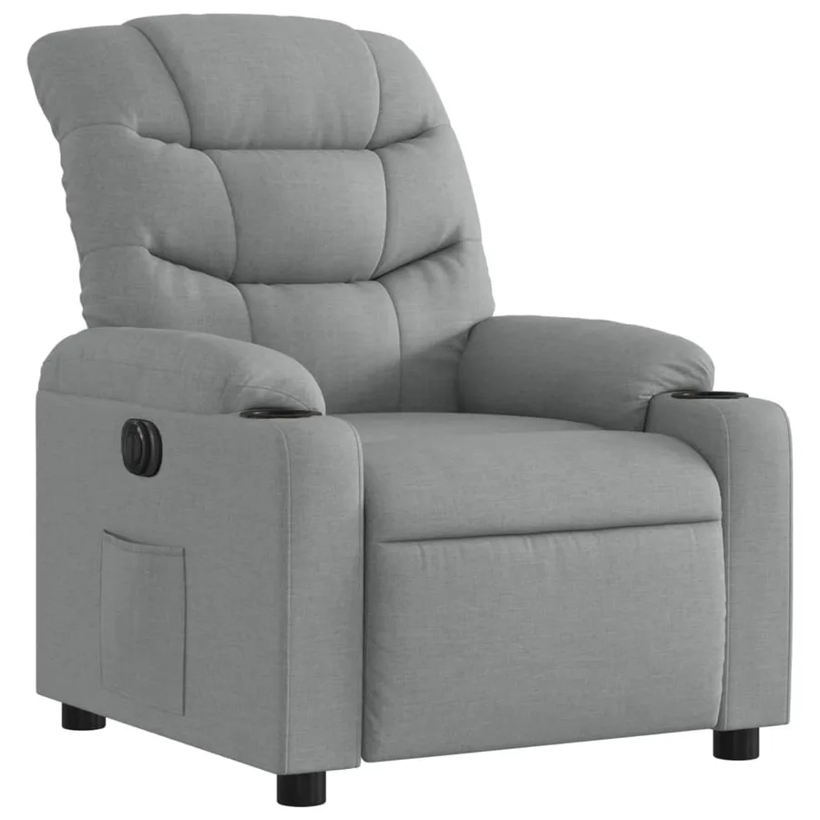 Fauteuil inclinable électrique Gris clair Tissu - 4